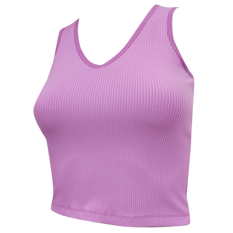 Chaleco deportivo de nailon con escote en V para mujer