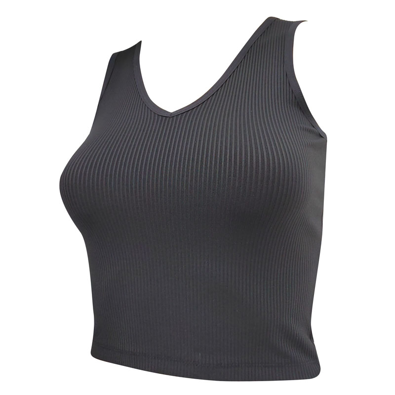 Chaleco deportivo de nailon con escote en V para mujer