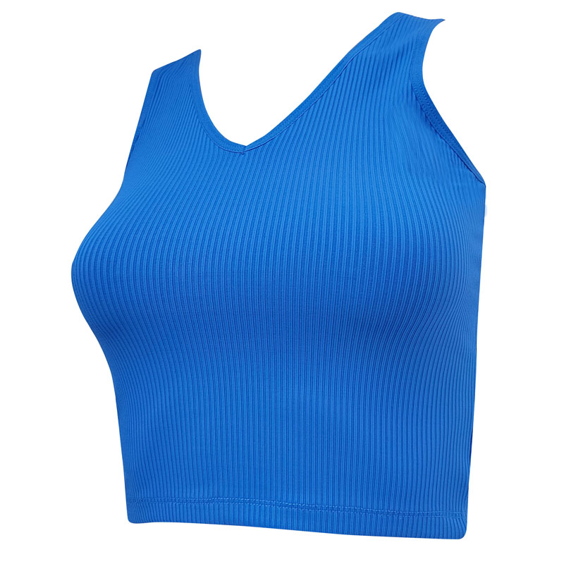 Chaleco deportivo de nailon con escote en V para mujer