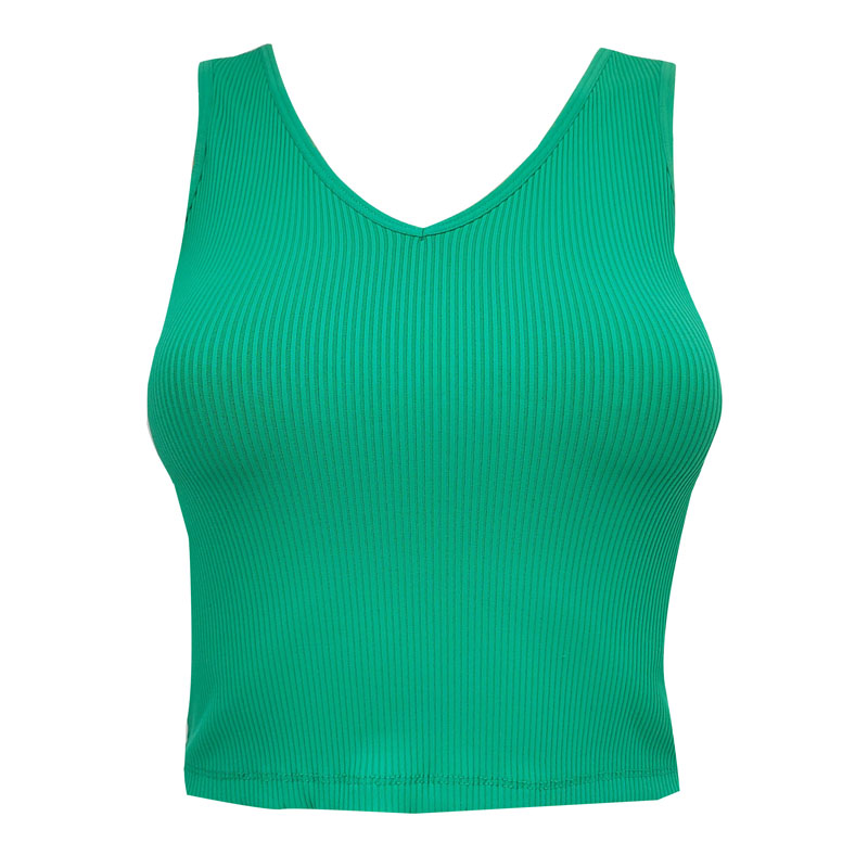 Chaleco deportivo de nailon con escote en V para mujer