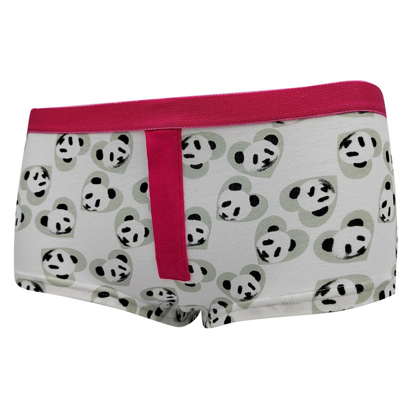 Bóxer de algodón y elastina con estampado de panda para mujer