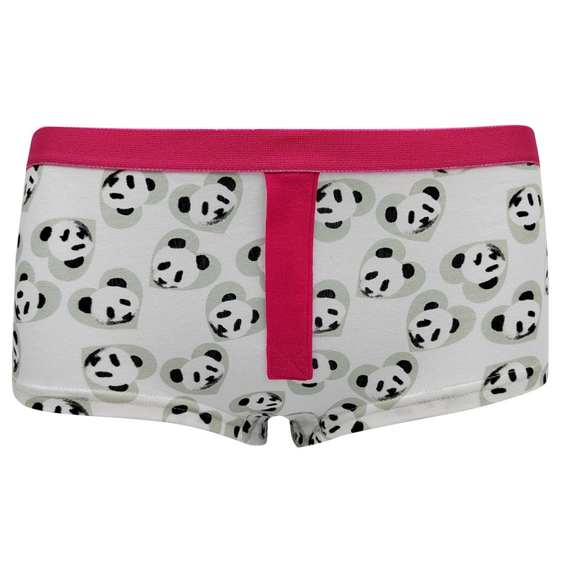 Bóxer de algodón y elastina con estampado de panda para mujer