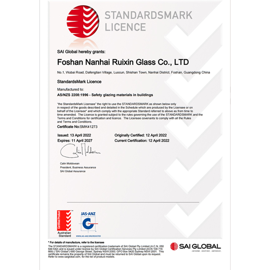 AS/Nzs 2208:1996-Safety glazing materials in buildings