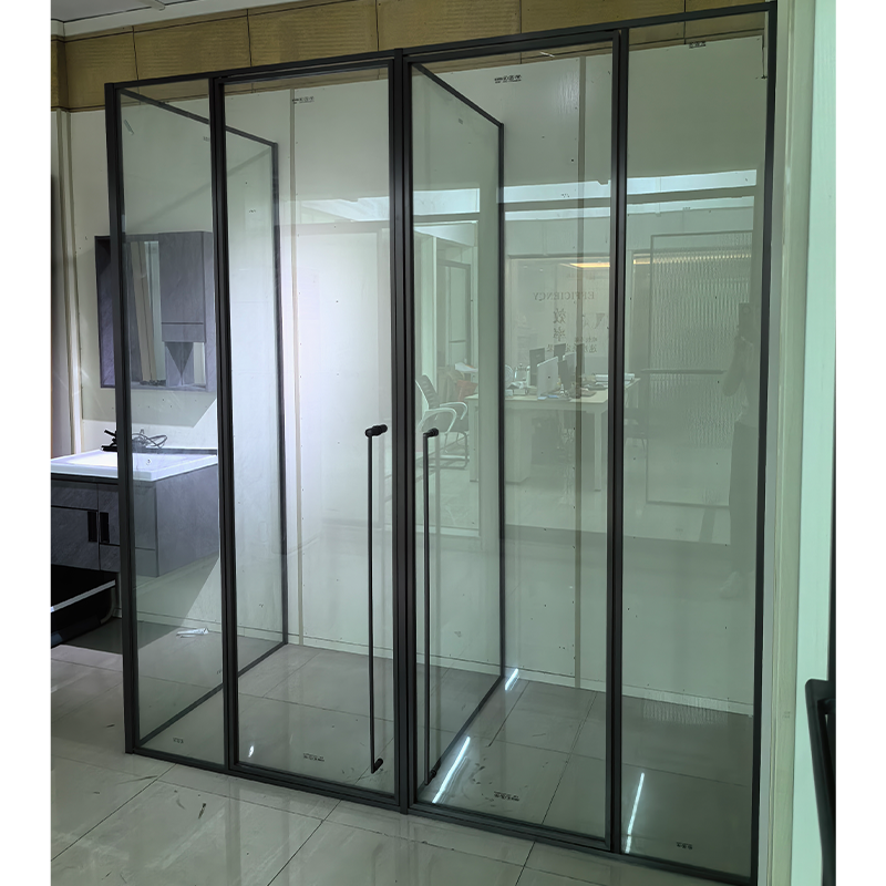 Framed Shower Door In Matte Black