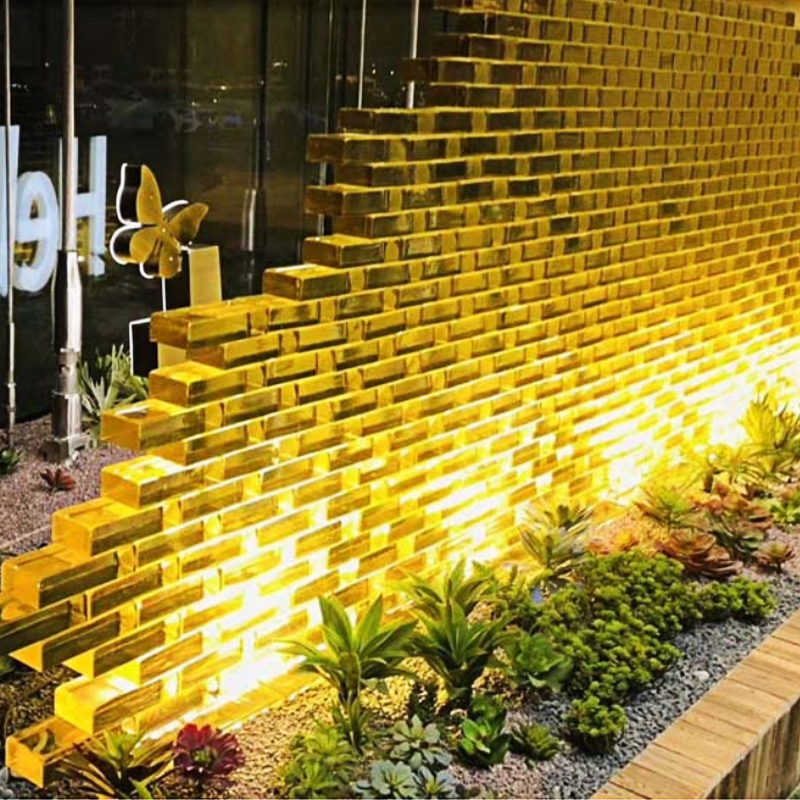 Colored Decorative Glass Glass Bricks Hotel Project