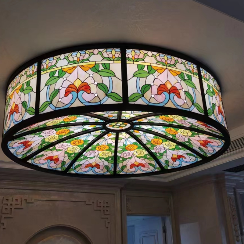 Ceiling Decorative Colored Dome Stained Glass