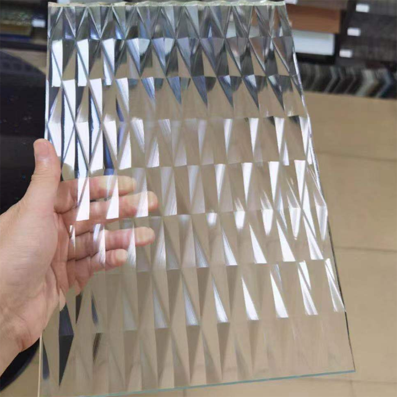 Decorative Custom Art Deep Carved Glass Panel