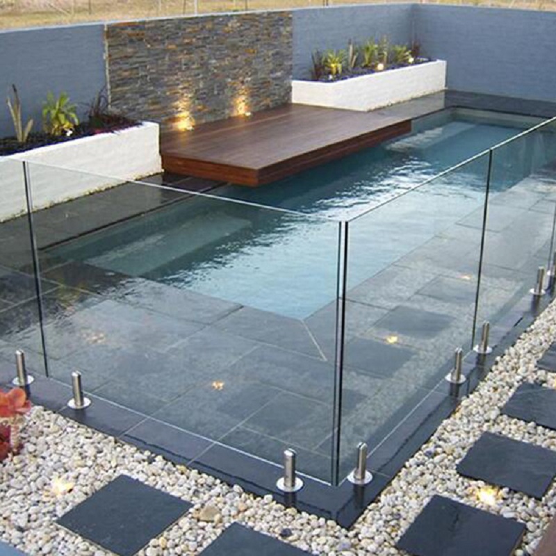 Outdoor Tempered Glass Pool Fence Frameless Glass
