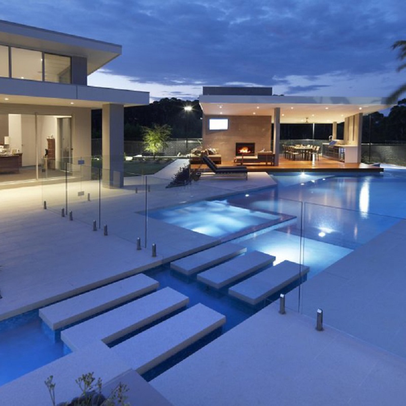 Outdoor Tempered Glass Pool Fence Frameless Glass