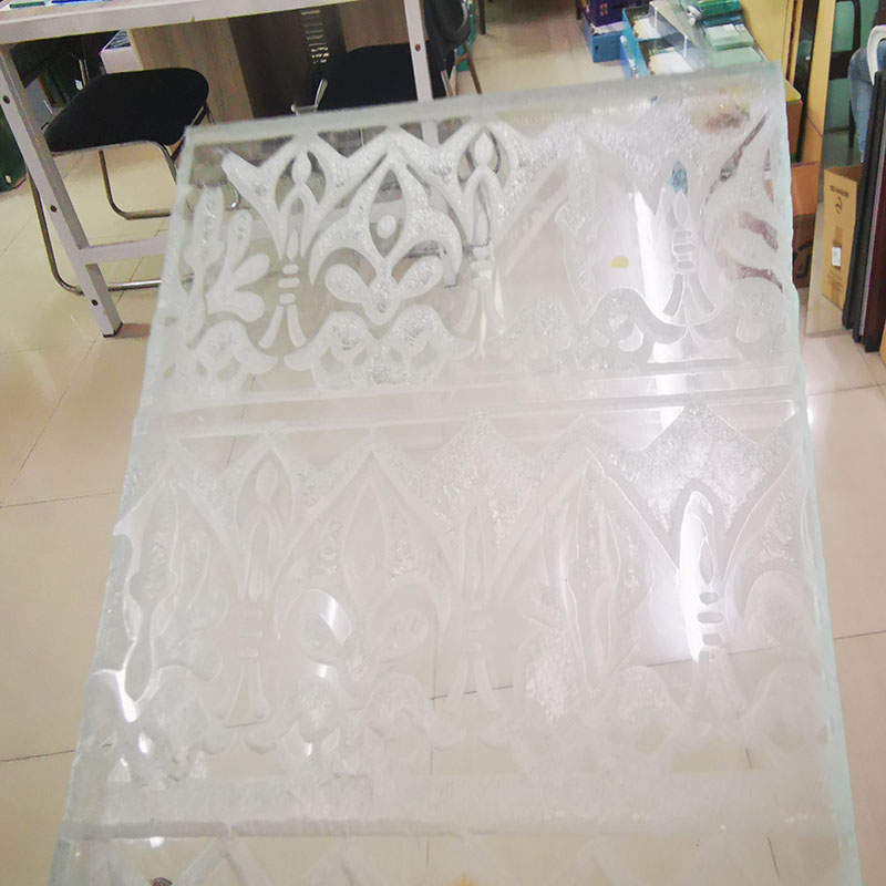 Decorative Custom Deep Carved Art Glass for Doors