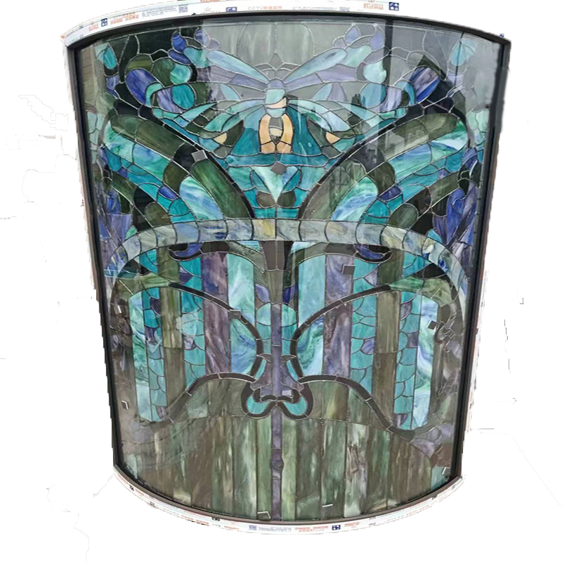 Curved Stained Colored Windows For Church Decoration