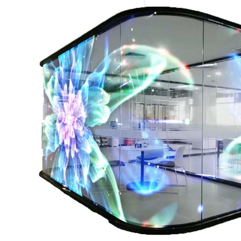 Led Film Screen On Glass Advertising Video Wall