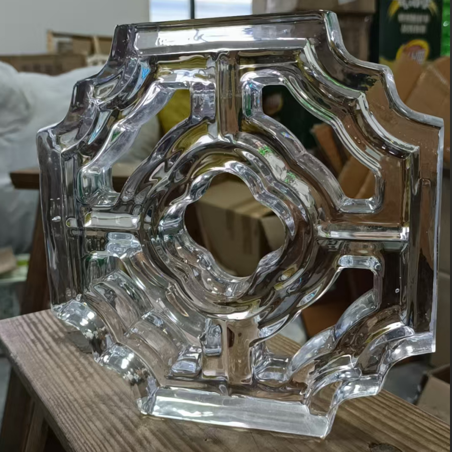 Decorative Custom Crystallized Embossed Glass Cladding Panel