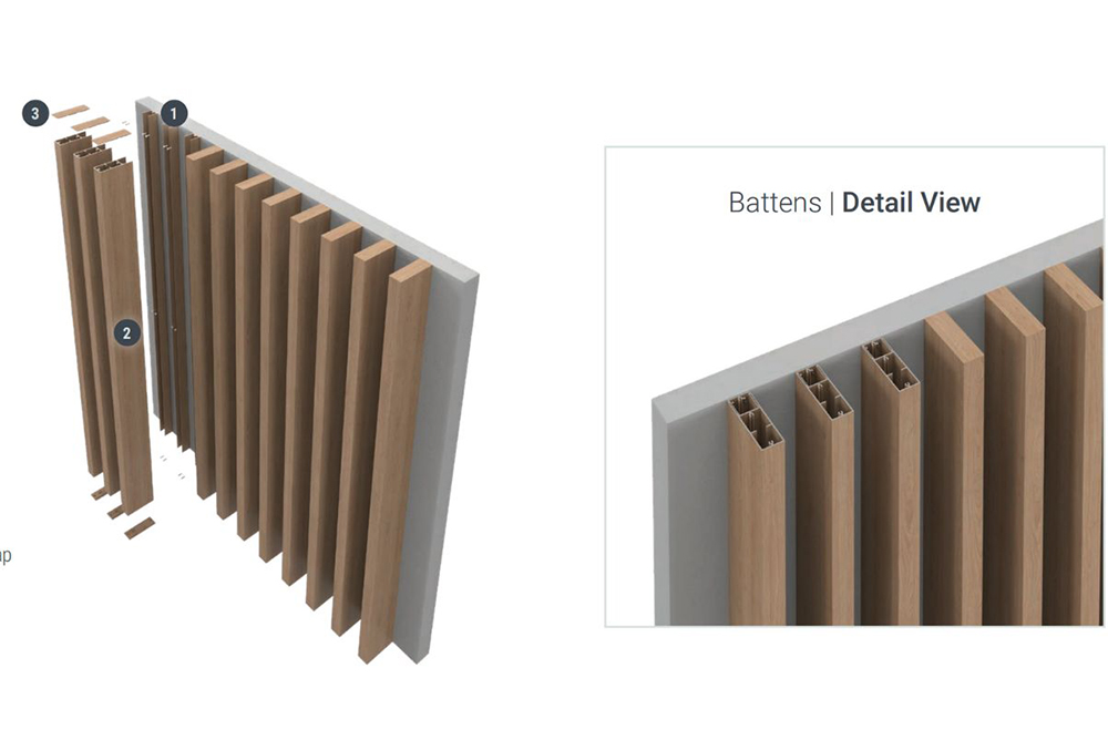 wood look aluminium battens