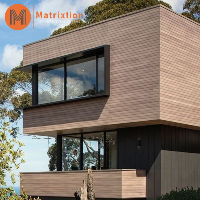 External Aluminum Wood Effect Facade Exterior Cladding