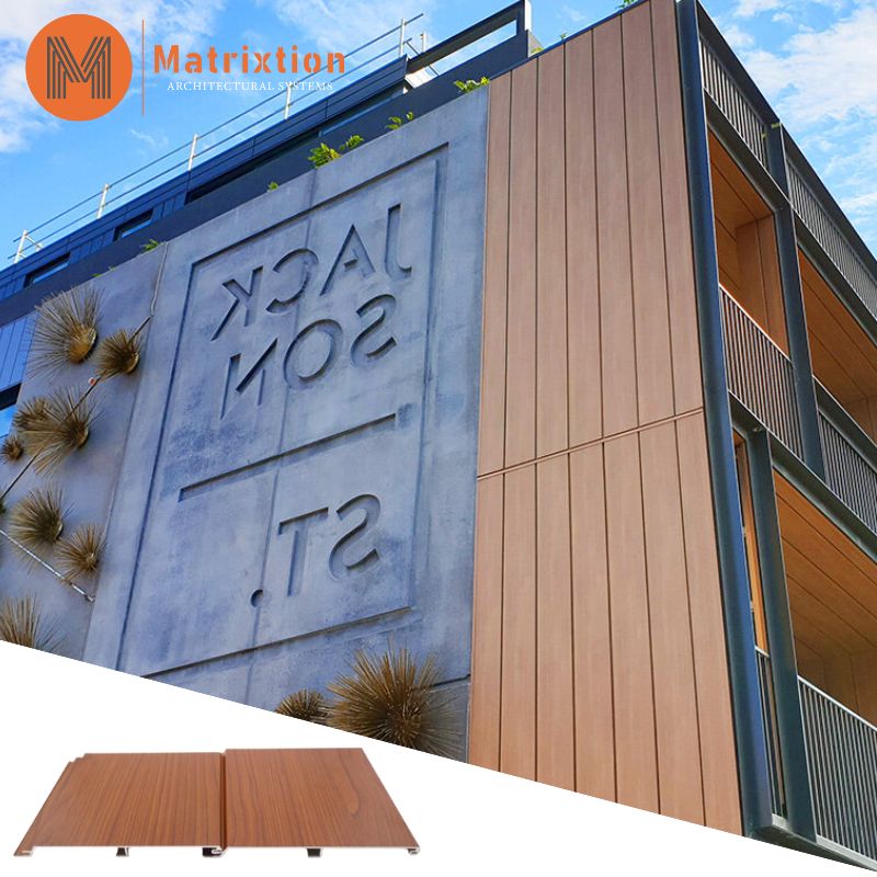 Wood Look Aluminium Cladding Panels Facade