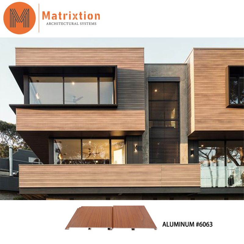 Aluminum Timber Look Cladding Aluminium Exterior Wall Panels