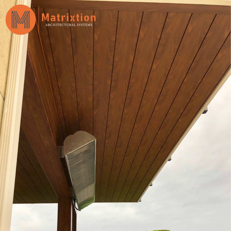Aluminum Solid Soffit Panels Wood Look