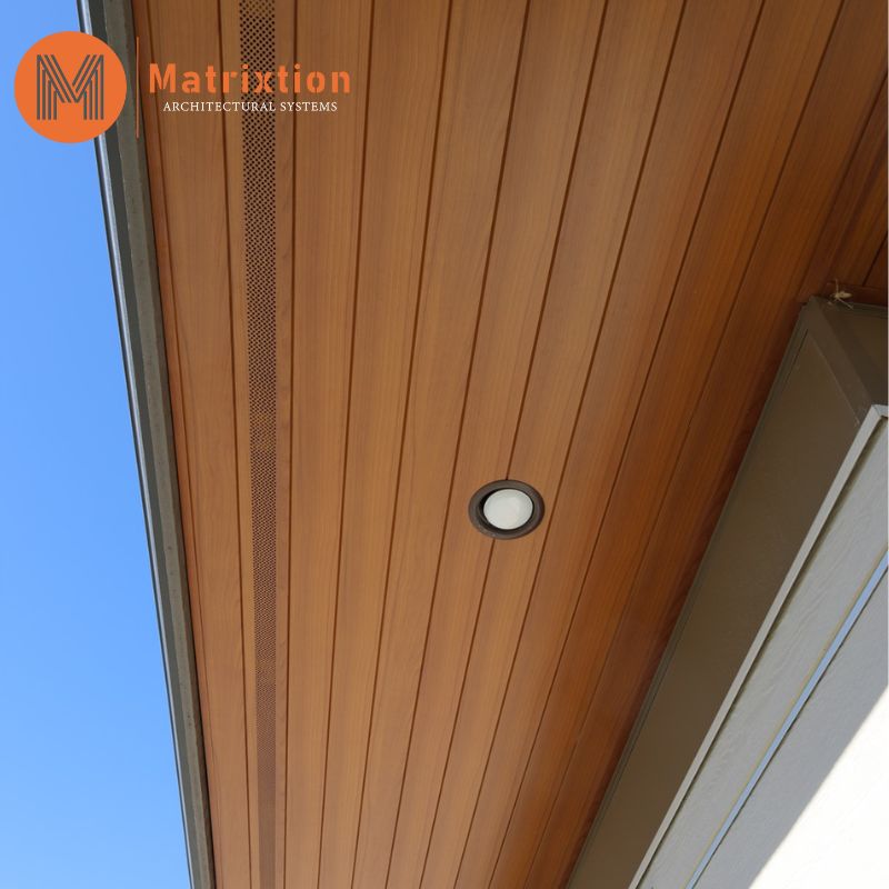 Aluminum Solid Soffit Panels Wood Look