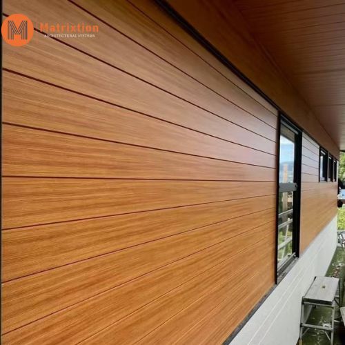 Aluminum Wood Siding Panels Weatherproof Timber Look Cladding for Modern Buildings