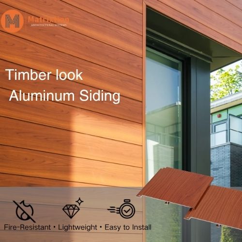 Aluminum Wood Siding Panels Weatherproof Timber Look Cladding for Modern Buildings