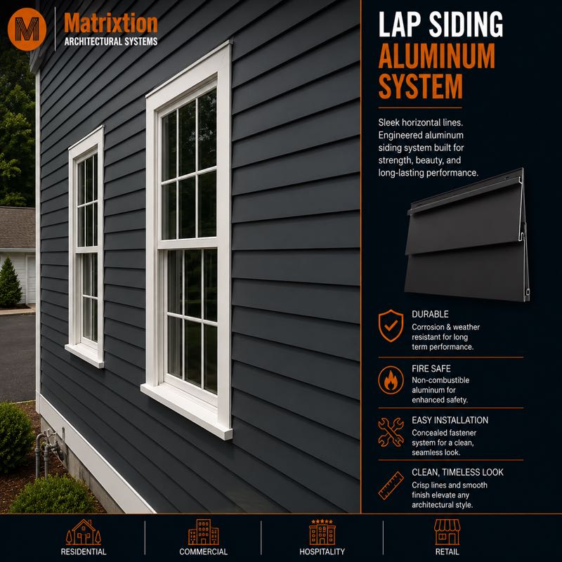 Aluminum Lap Siding Panels for Modern Exterior Wall Cladding | Matrixtion