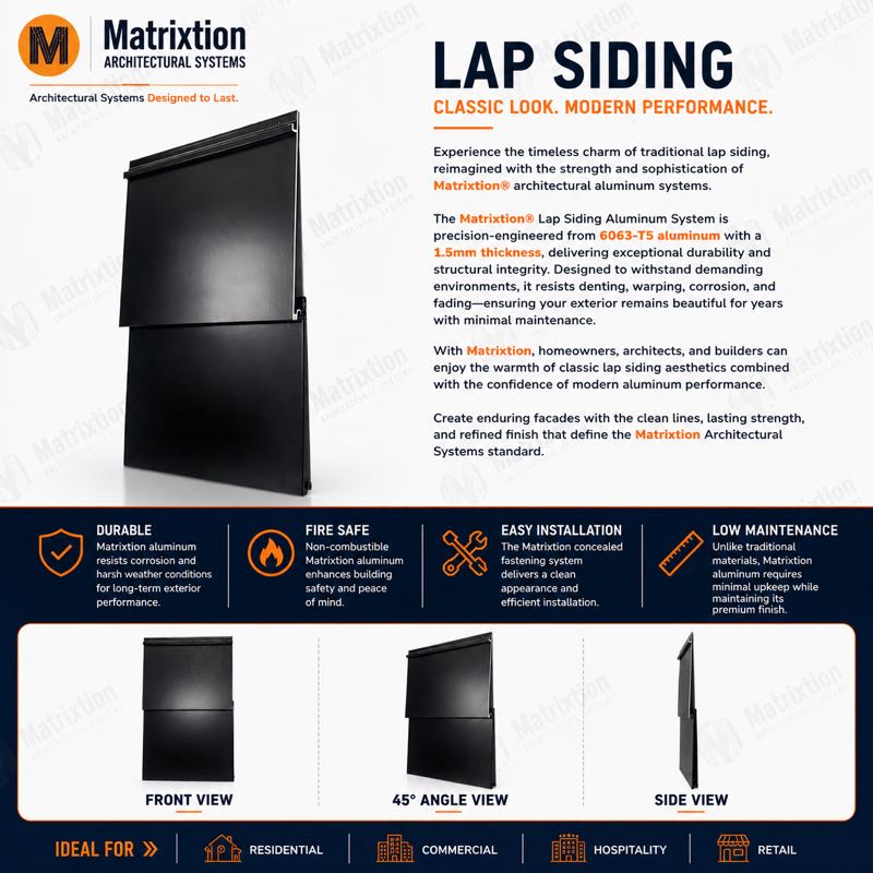 Aluminum Lap Siding Panels for Modern Exterior Wall Cladding | Matrixtion