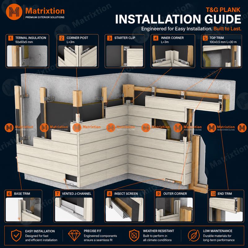 Aluminum Lap Siding Panels for Modern Exterior Wall Cladding | Matrixtion