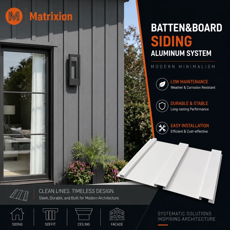 Aluminum Board and Batten Siding Panels for Modern Exterior Walls | Matrixtion