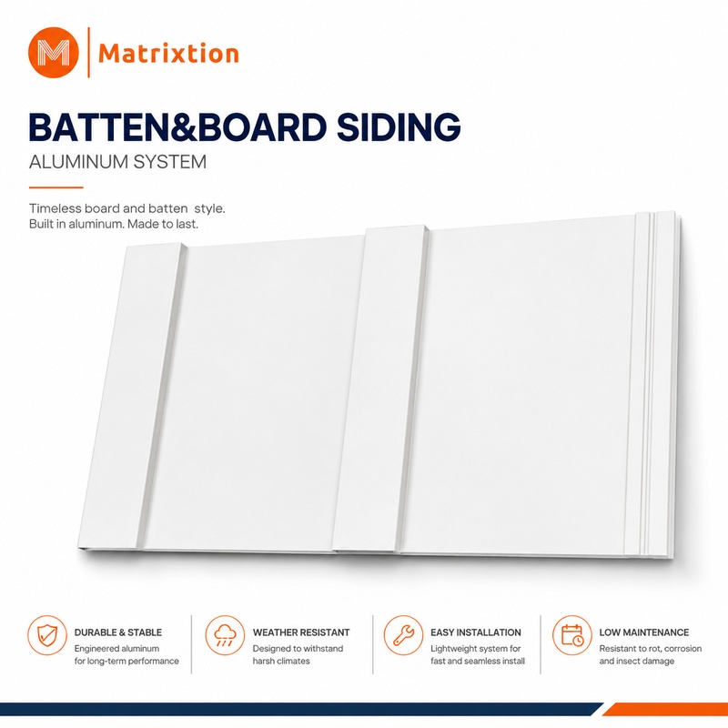 Aluminum Board and Batten Siding Panels for Modern Exterior Walls | Matrixtion