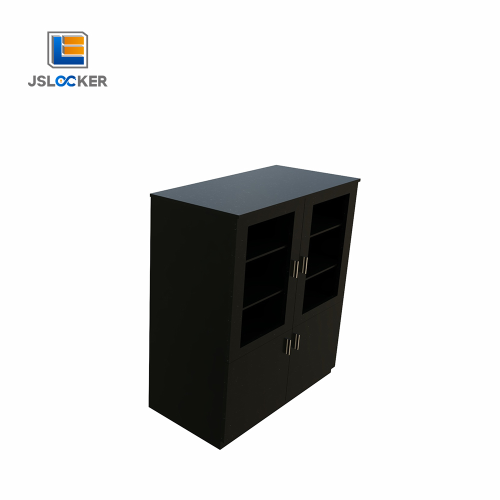 Black Steel Metal Filing Cabinets With Glass Doors