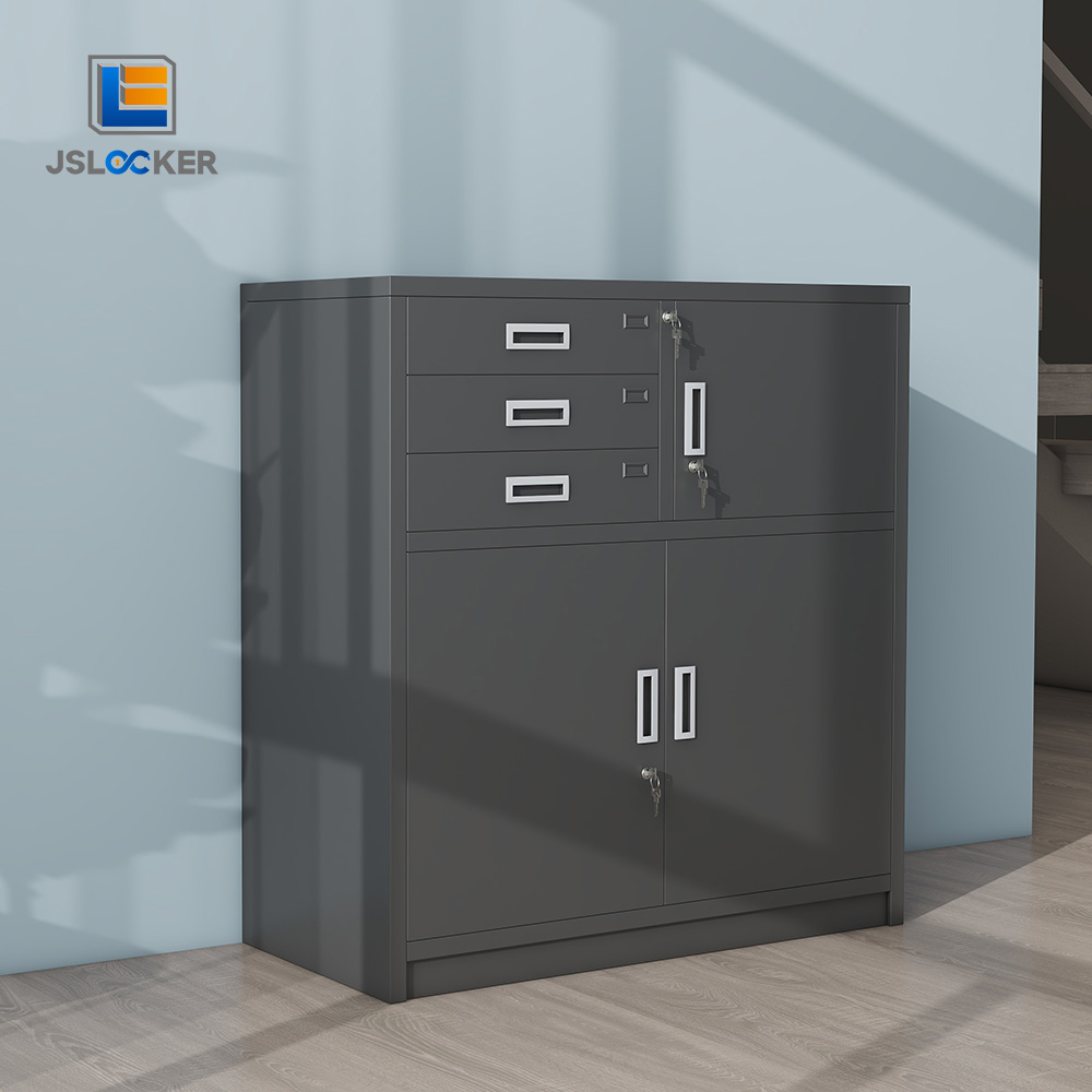 Black Steel Drawer Lockers Cabinet
