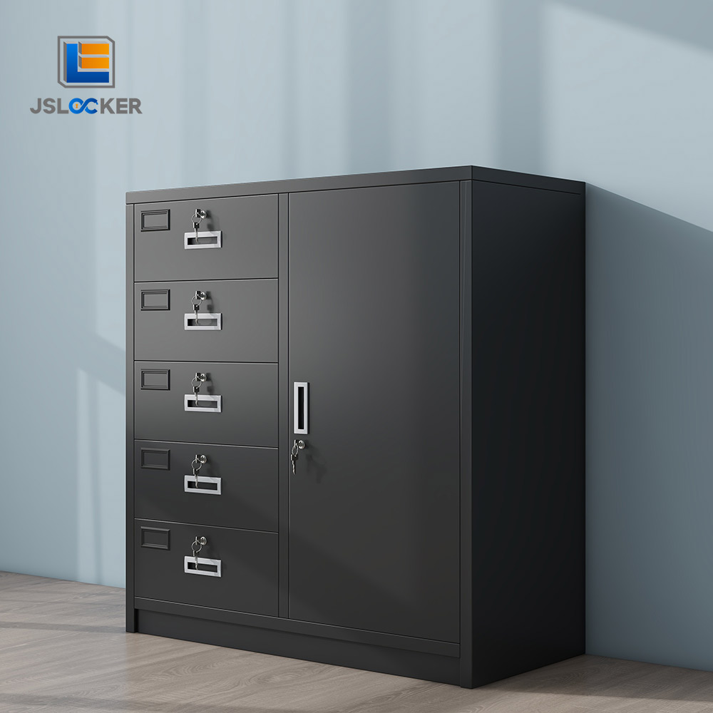 Black Steel Drawer Lockers Cabinet