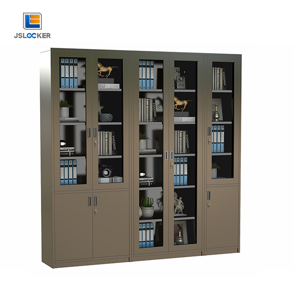 Archivador contemporáneo con cerradura y puerta de cristal