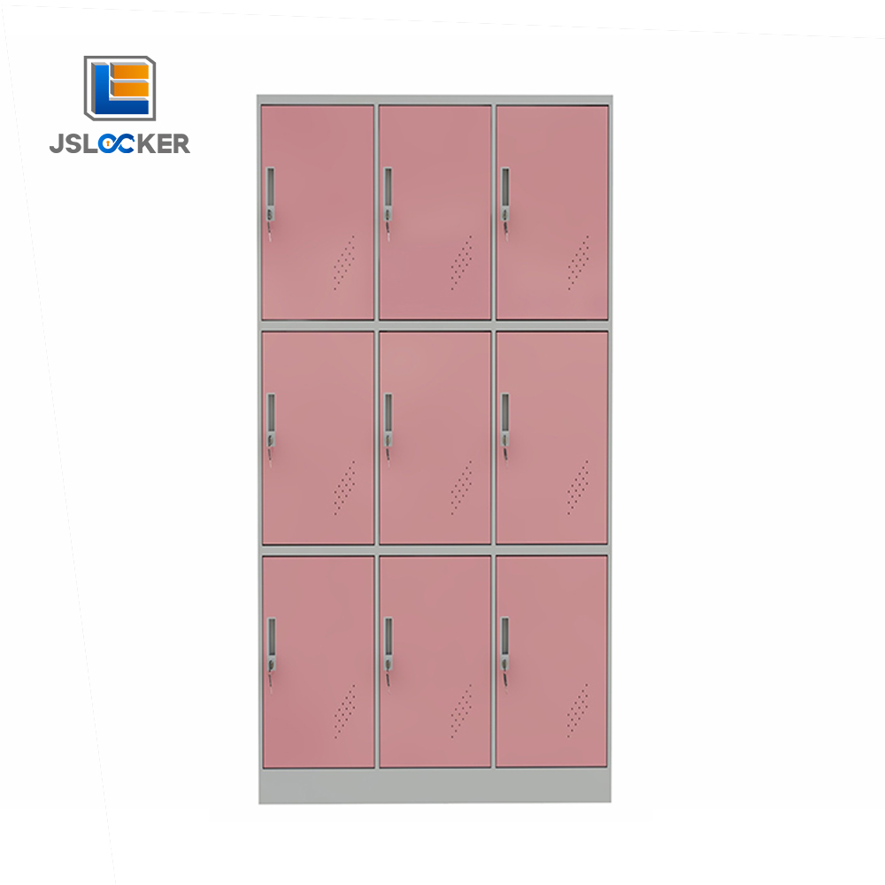 Metal freestanding wardrobe with locker