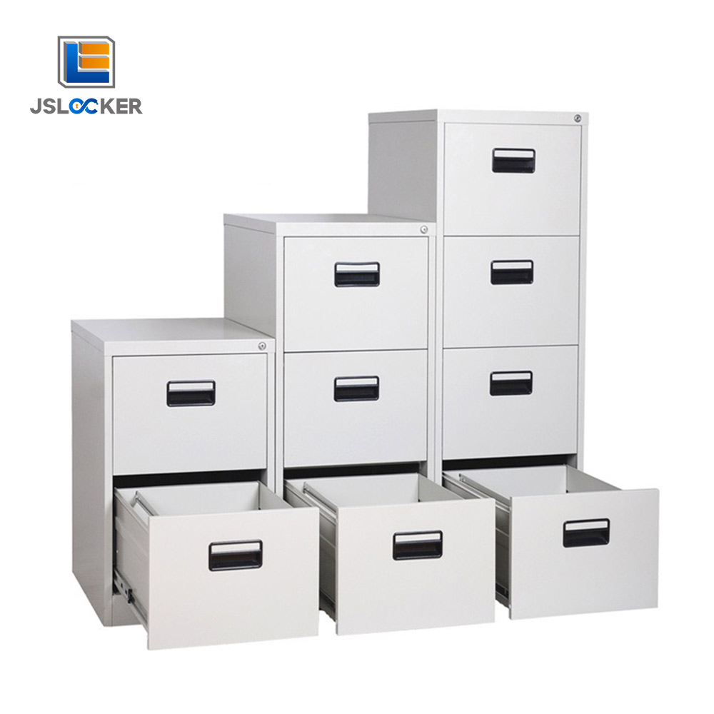 Wide filing cabinet with lockable drawers