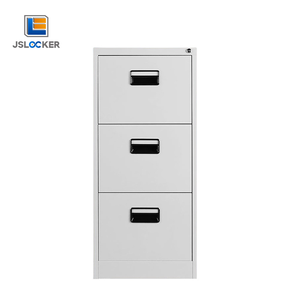 Wide filing cabinet with lockable drawers