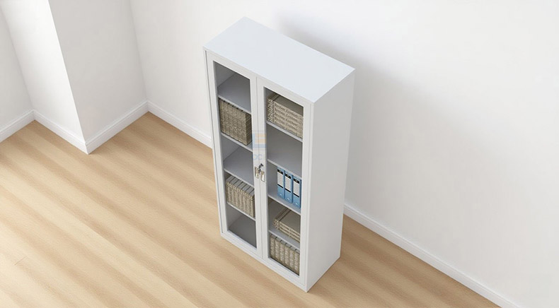 glass door steel cabinet