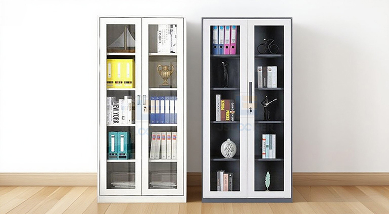 glass filing cabinet