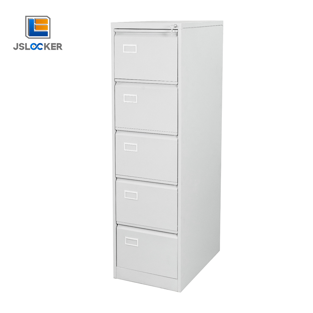Vertical Five Drawer Filing Cabinet With Lock