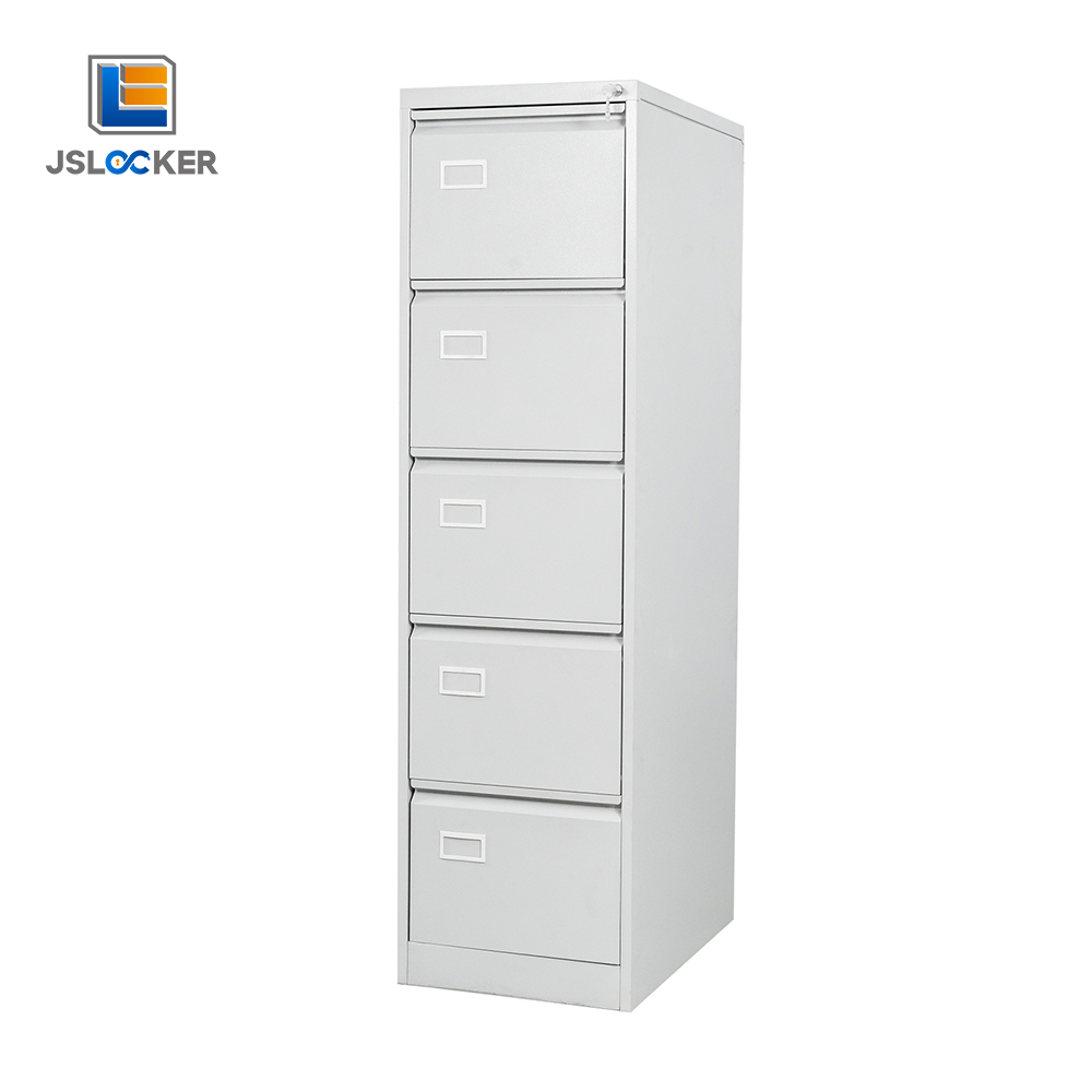 Vertical Five Drawer Filing Cabinet With Lock