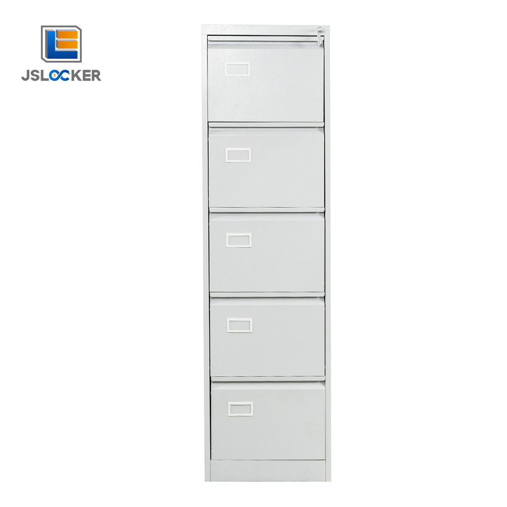 Vertical Five Drawer Filing Cabinet With Lock