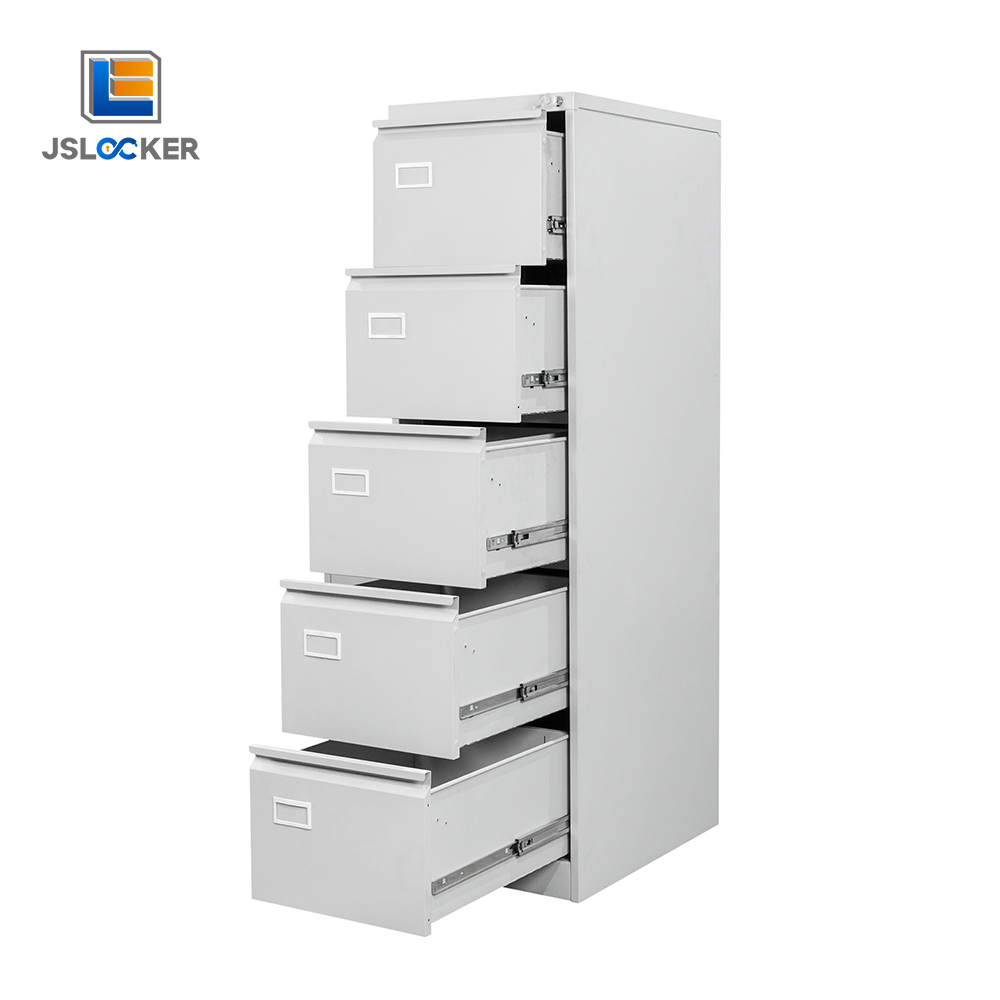 Vertical Five Drawer Filing Cabinet With Lock