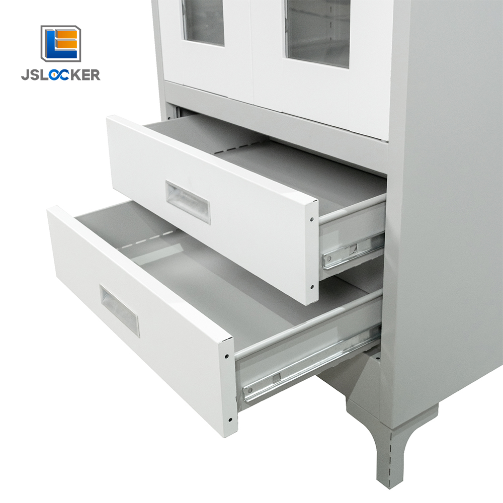 Locking 2 Drawer Glass door Filing Cabinet