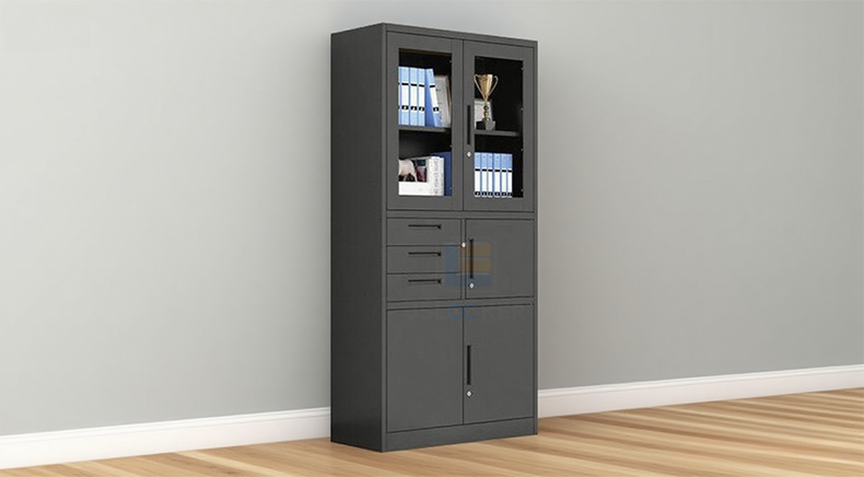 black filing cabinet
