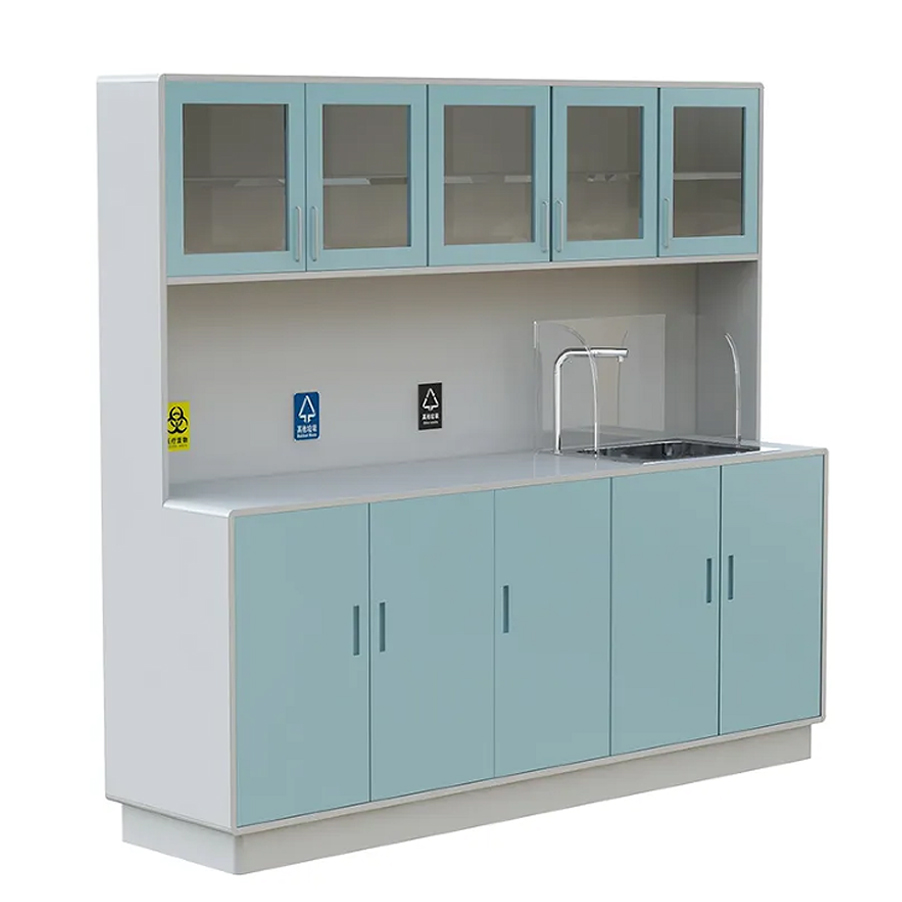 Medizinischer Standschrank aus Edelstahl mit Doppeltür