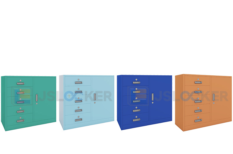 Five-drawer steel cabinet