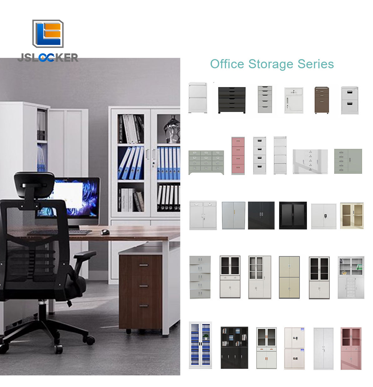 Lockable Metal Storage Cabinet With Doors And Shelves