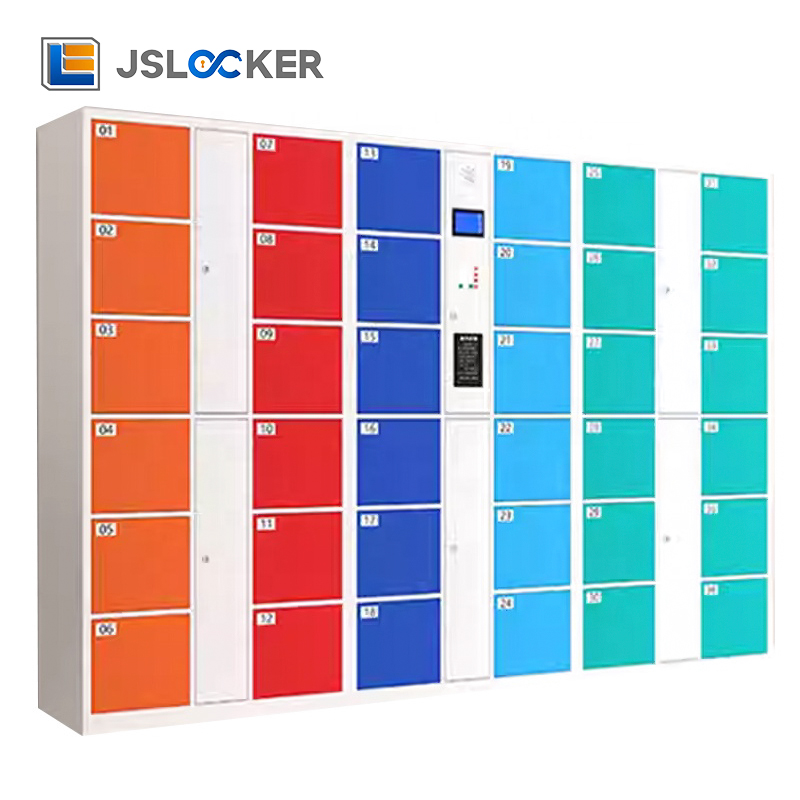 Jslocker Wholesaler Metal Smart Luggage Locker for Public Fingerprint Unlock Smart Storage Cabinet