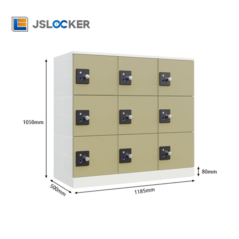 JSLOCKER Factory Metal Panel Assembled Sturdy Plastic Cabinets Fingerprint Lock Locker for School Library Gym
